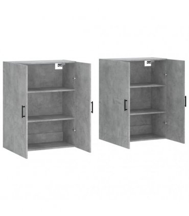 vidaXL Wall Mounted Cabinets 2 pcs Concrete Grey 69,5x34x90 cm