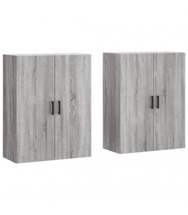 vidaXL Wall Mounted Cabinets 2 pcs Grey Sonoma 69,5x34x90 cm