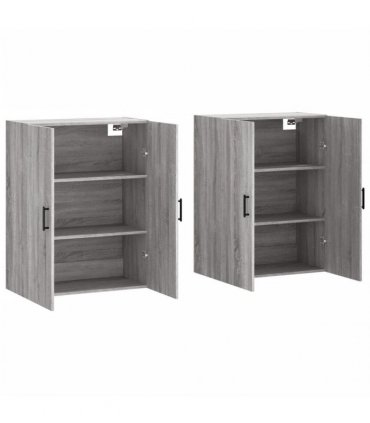 vidaXL Wall Mounted Cabinets 2 pcs Grey Sonoma 69,5x34x90 cm