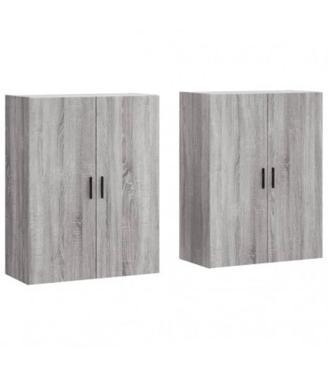 vidaXL Wall Mounted Cabinets 2 pcs Grey Sonoma 69,5x34x90 cm