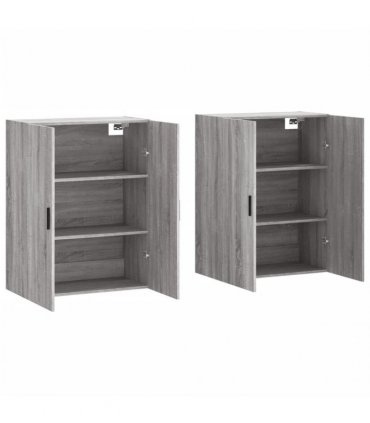 vidaXL Wall Mounted Cabinets 2 pcs Grey Sonoma 69,5x34x90 cm
