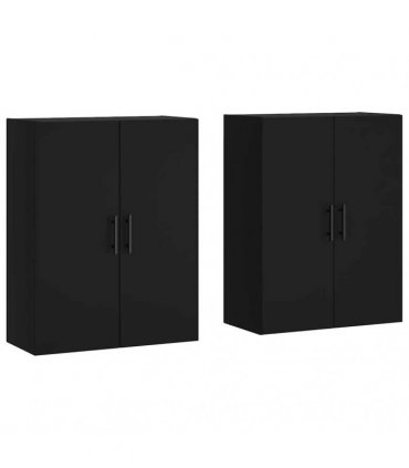 vidaXL Wall Mounted Cabinets 2 pcs Black 69,5x34x90 cm
