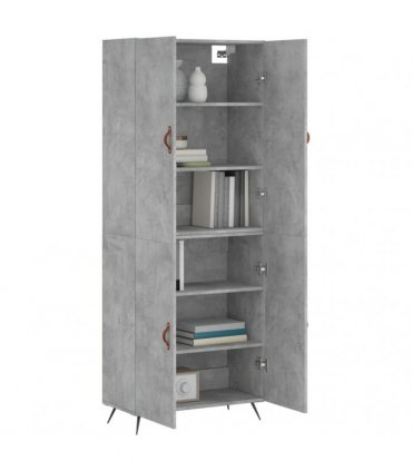 vidaXL Highboard Concrete Grey 69,5x34x180 cm Engineered Wood