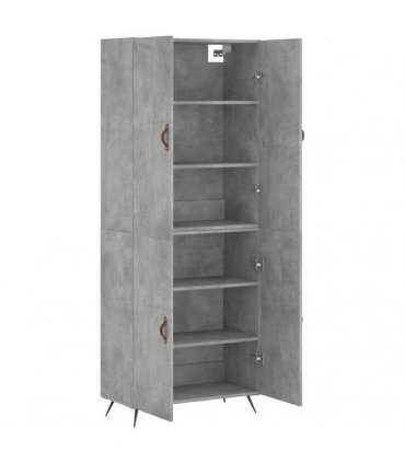 vidaXL Highboard Concrete Grey 69,5x34x180 cm Engineered Wood