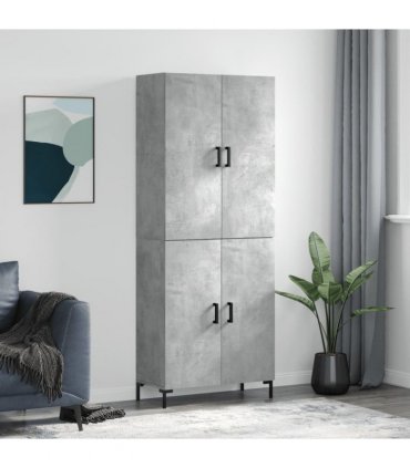 vidaXL Highboard Concrete Grey 69,5x34x180 cm Engineered Wood