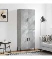 vidaXL Highboard Concrete Grey 69,5x34x180 cm Engineered Wood