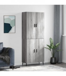 vidaXL Highboard Grey Sonoma 69,5x34x180 cm Engineered Wood