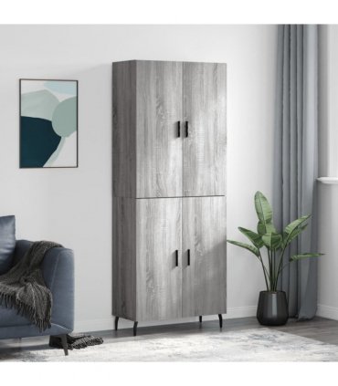 vidaXL Highboard Grey Sonoma 69,5x34x180 cm Engineered Wood