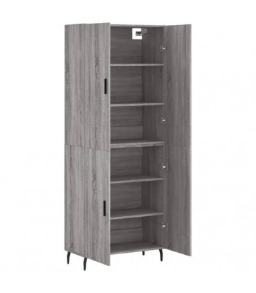 vidaXL Highboard Grey Sonoma 69,5x34x180 cm Engineered Wood