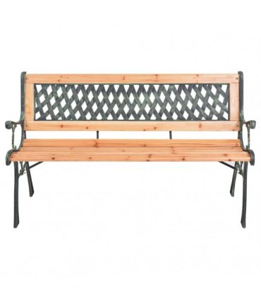 vidaXL Garden Bench 116 cm Cast Iron and Solid Wood Fir