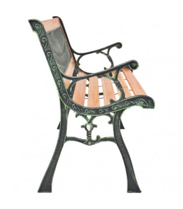vidaXL Garden Bench 116 cm Cast Iron and Solid Wood Fir