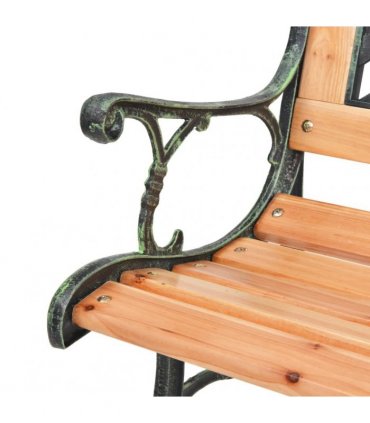 vidaXL Garden Bench 116 cm Cast Iron and Solid Wood Fir