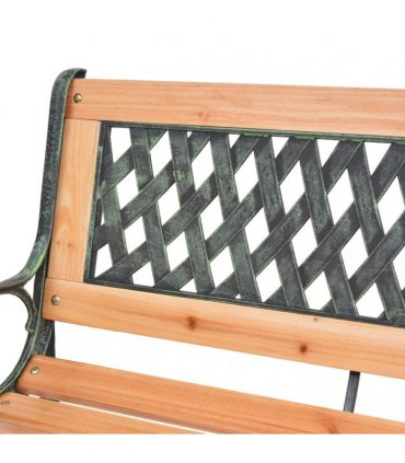 vidaXL Garden Bench 116 cm Cast Iron and Solid Wood Fir