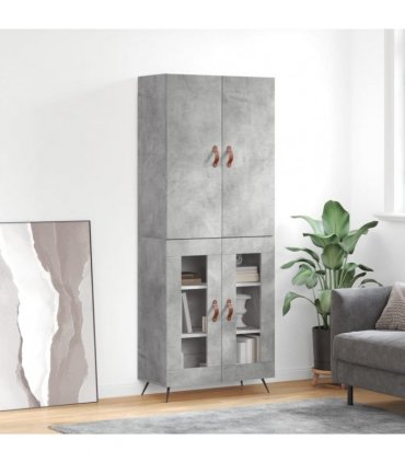 vidaXL Highboard Concrete Grey 69,5x34x180 cm Engineered Wood