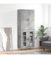 vidaXL Highboard Concrete Grey 69,5x34x180 cm Engineered Wood