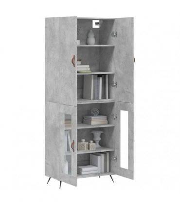 vidaXL Highboard Concrete Grey 69,5x34x180 cm Engineered Wood