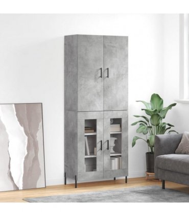 vidaXL Highboard Concrete Grey 69,5x34x180 cm Engineered Wood