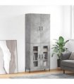 vidaXL Highboard Concrete Grey 69,5x34x180 cm Engineered Wood