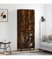 vidaXL Highboard Smoked Oak 69,5x34x180 cm Engineered Wood