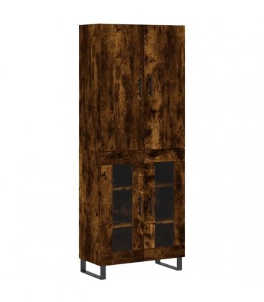 vidaXL Highboard Smoked Oak 69,5x34x180 cm Engineered Wood