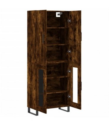 vidaXL Highboard Smoked Oak 69,5x34x180 cm Engineered Wood