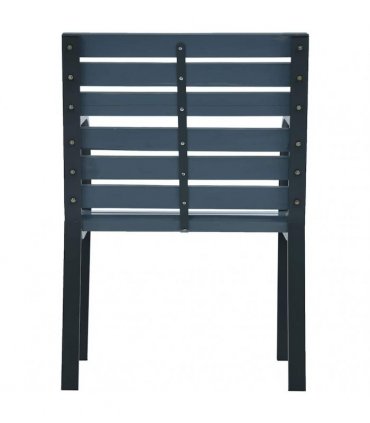 vidaXL Garden Chairs 2 pcs Grey Solid Wood Fir and Powder-coated Steel