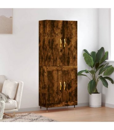 vidaXL Highboard Smoked Oak 69,5x34x180 cm Engineered Wood