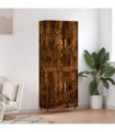 vidaXL Highboard Smoked Oak 69,5x34x180 cm Engineered Wood