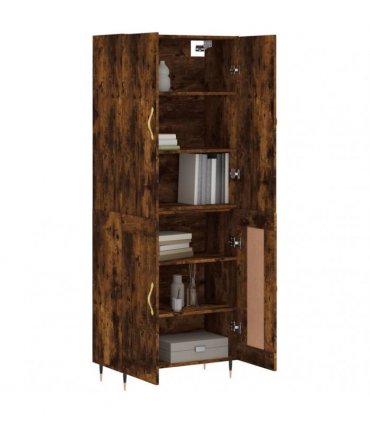 vidaXL Highboard Smoked Oak 69,5x34x180 cm Engineered Wood