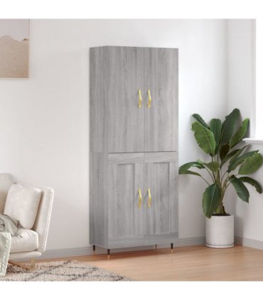vidaXL Highboard Grey Sonoma 69,5x34x180 cm Engineered Wood