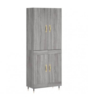 vidaXL Highboard Grey Sonoma 69,5x34x180 cm Engineered Wood