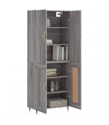 vidaXL Highboard Grey Sonoma 69,5x34x180 cm Engineered Wood