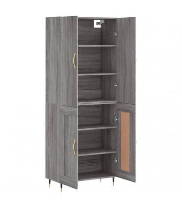 vidaXL Highboard Grey Sonoma 69,5x34x180 cm Engineered Wood