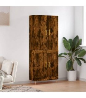 vidaXL Highboard Smoked Oak 69,5x34x180 cm Engineered Wood