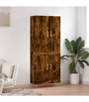 vidaXL Highboard Smoked Oak 69,5x34x180 cm Engineered Wood