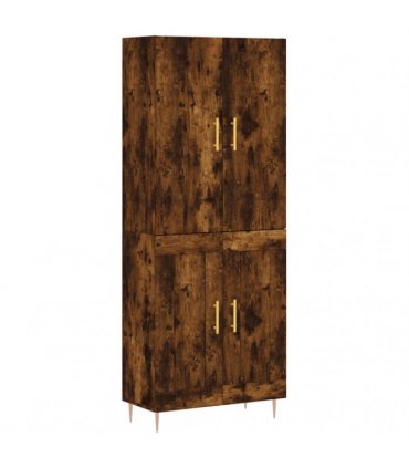 vidaXL Highboard Smoked Oak 69,5x34x180 cm Engineered Wood