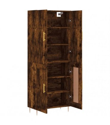 vidaXL Highboard Smoked Oak 69,5x34x180 cm Engineered Wood