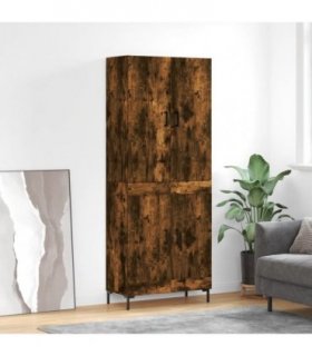 vidaXL Highboard Smoked Oak 69,5x34x180 cm Engineered Wood