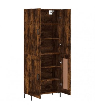 vidaXL Highboard Smoked Oak 69,5x34x180 cm Engineered Wood