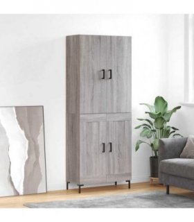 vidaXL Highboard Grey Sonoma 69,5x34x180 cm Engineered Wood