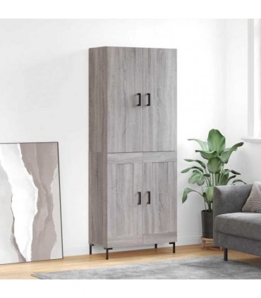 vidaXL Highboard Grey Sonoma 69,5x34x180 cm Engineered Wood