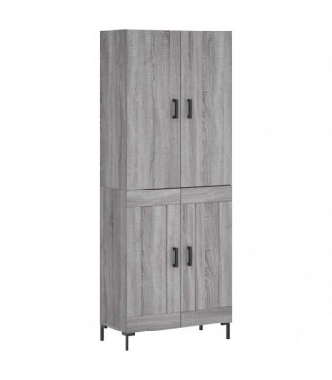 vidaXL Highboard Grey Sonoma 69,5x34x180 cm Engineered Wood