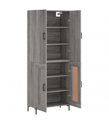 vidaXL Highboard Grey Sonoma 69,5x34x180 cm Engineered Wood