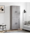 vidaXL Highboard Grey Sonoma 69,5x34x180 cm Engineered Wood