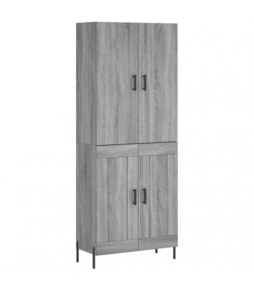 vidaXL Highboard Grey Sonoma 69,5x34x180 cm Engineered Wood