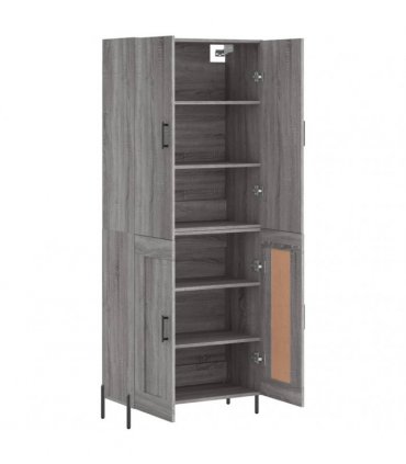 vidaXL Highboard Grey Sonoma 69,5x34x180 cm Engineered Wood