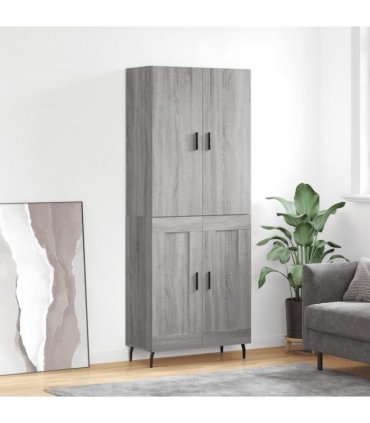 vidaXL Highboard Grey Sonoma 69,5x34x180 cm Engineered Wood