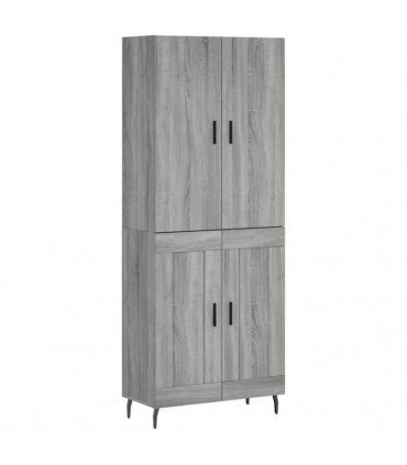 vidaXL Highboard Grey Sonoma 69,5x34x180 cm Engineered Wood