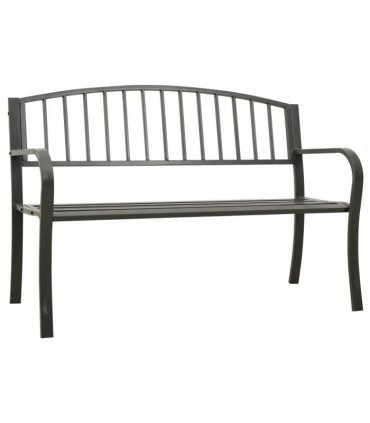 vidaXL Garden Bench Grey 120 cm Steel