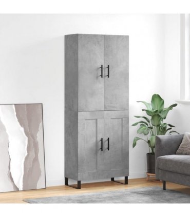 vidaXL Highboard Concrete Grey 69,5x34x180 cm Engineered Wood